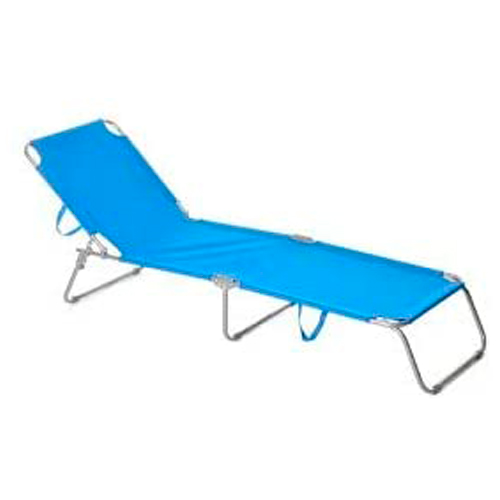 Silla plegable 2309 con respaldo ajustable para playa o jardín (azul)